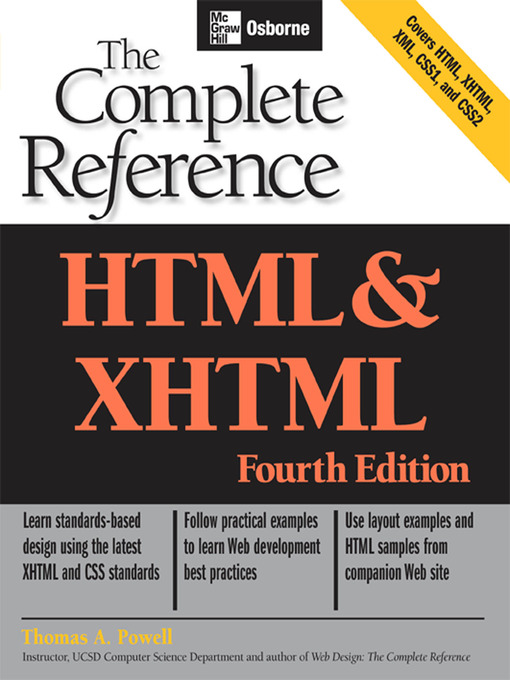 Title details for HTML & XHTML by Thomas A. Powell - Available